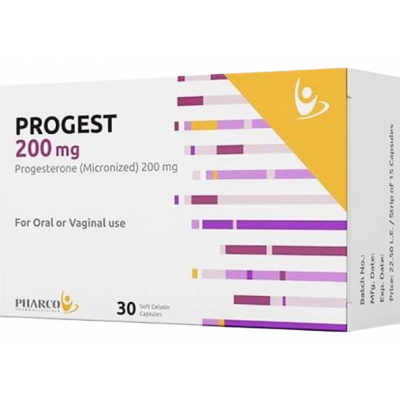 PROGEST 200 MG ( PROGESTERONE ) 30 ORAL / VAGINAL CAPSULES